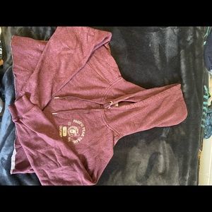 Lightly Worn Burgundy Handmade Cropped Hoodie